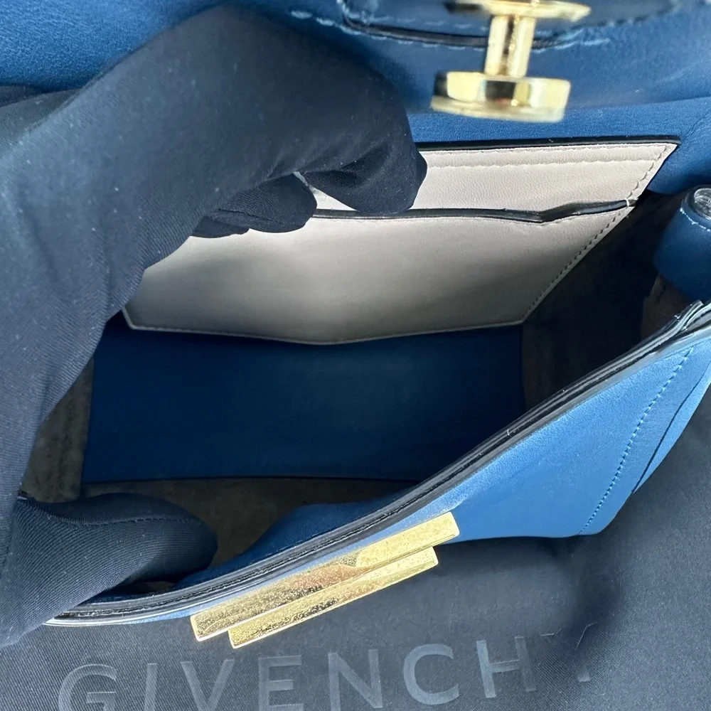 Sold❌Givenchy Blue HOST PICK 🎉and Gold Mini Bag with Structured Design - Picture 13 of 15